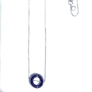 Onyz Petite Circle on Sterling Chain Necklace.